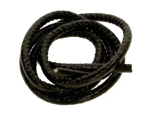Schwarze, verzwirbelte Dichtschnur von Bosch, die eine flexible Form aufweist. Geeignet für verschiedene Dichtungsanwendungen.